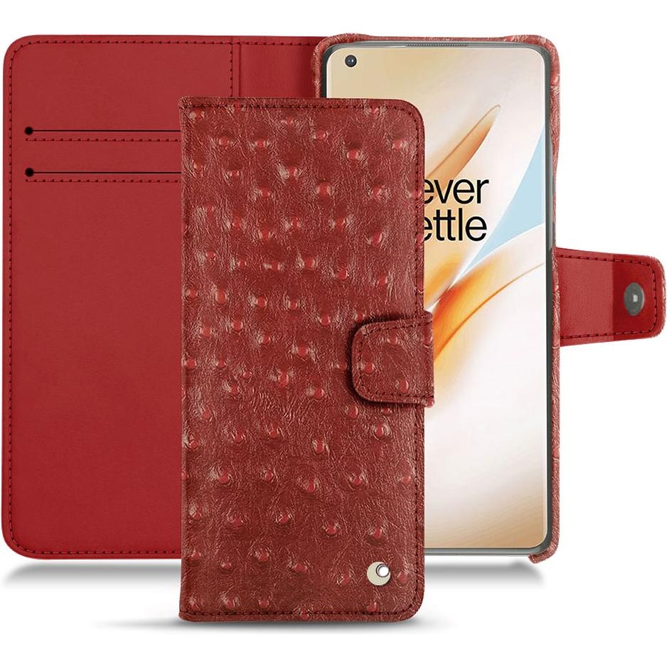 Thumbnail - Noreve Lederschutzhülle Wallet (OnePlus 8 Pro), Smartphone Hülle, Rot