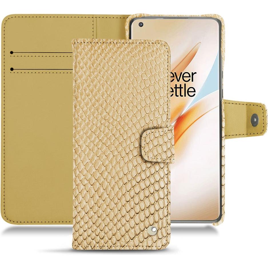 Noreve Lederschutzhülle Wallet (OnePlus 8 Pro), Smartphone Hülle, Beige