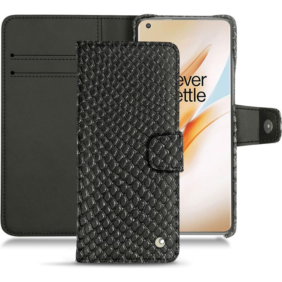Noreve Lederschutzhülle Wallet (OnePlus 8 Pro), Smartphone Hülle, Schwarz