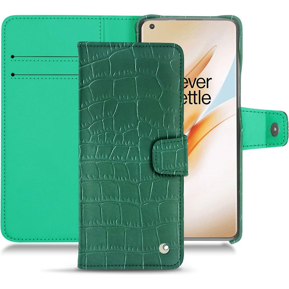 Noreve Lederschutzhülle Wallet (OnePlus 8 Pro), Smartphone Hülle, Grün