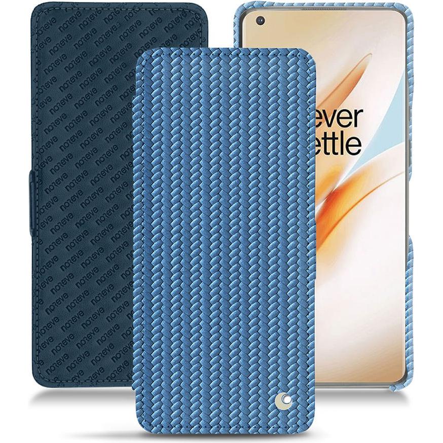 Thumbnail - Noreve Lederschutzhülle horizontal (OnePlus 8 Pro), Smartphone Hülle, Blau