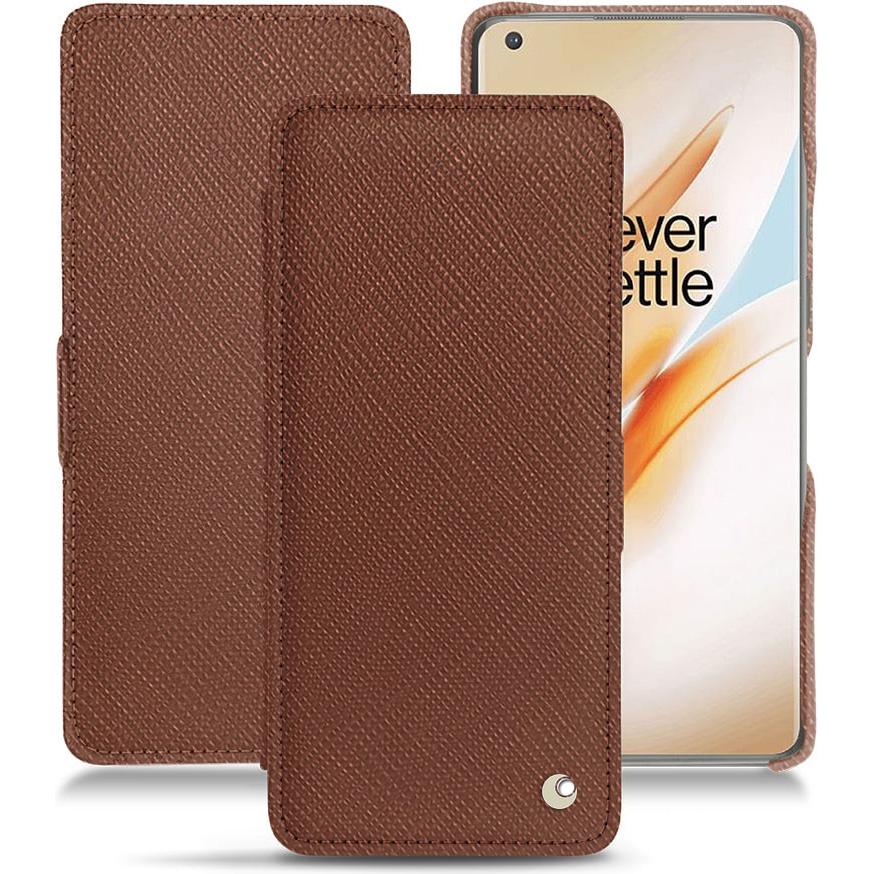 Thumbnail - Noreve Lederschutzhülle horizontal (OnePlus 8 Pro), Smartphone Hülle, Braun