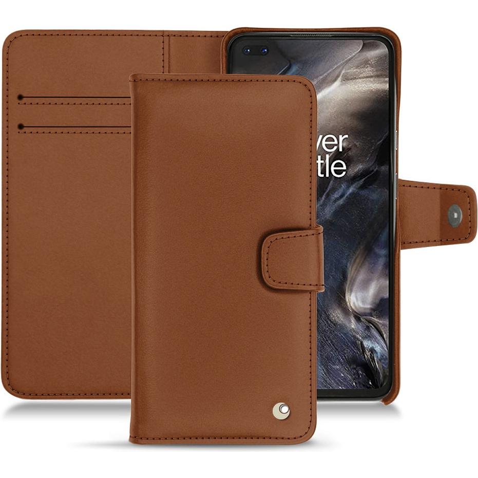 Noreve Lederschutzhülle Wallet (OnePlus Nord), Smartphone Hülle, Braun