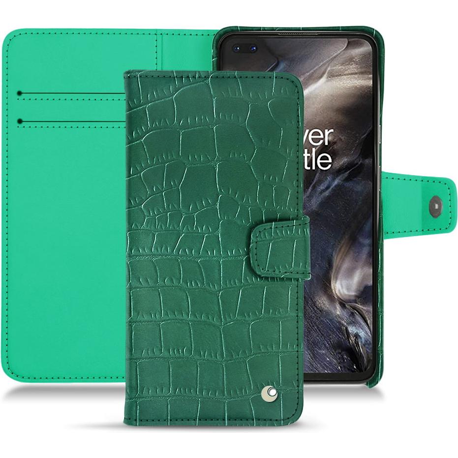 Noreve Lederschutzhülle Wallet (OnePlus Nord), Smartphone Hülle, Grün