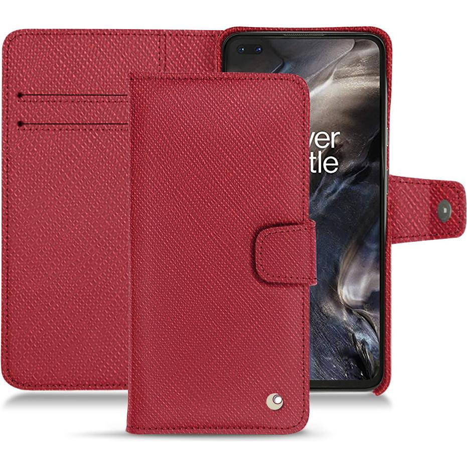 Noreve Lederschutzhülle Wallet (OnePlus Nord), Smartphone Hülle, Rot