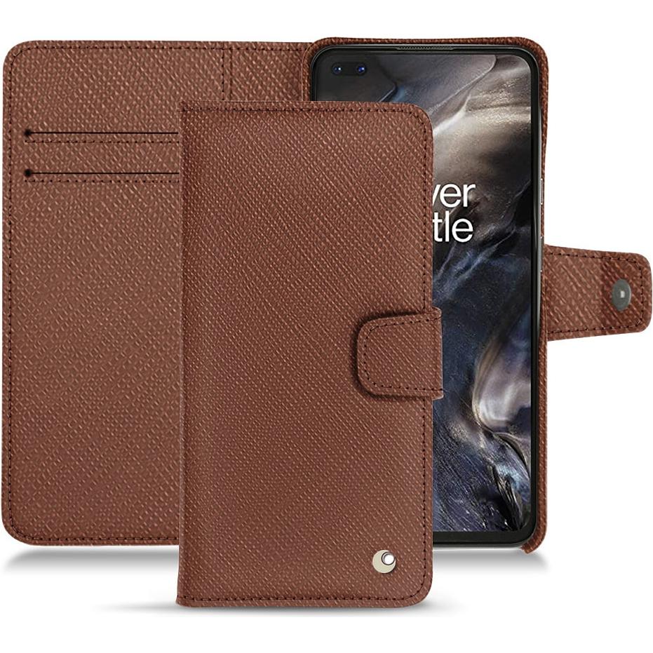 Noreve Lederschutzhülle Wallet (OnePlus Nord), Smartphone Hülle, Braun