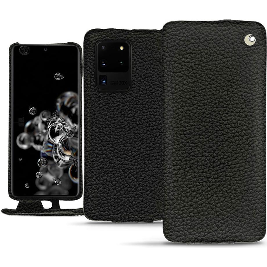 Noreve Lederschutzhülle vertikal (Samsung Galaxy S20 Ultra 5G), Smartphone Hülle, Schwarz