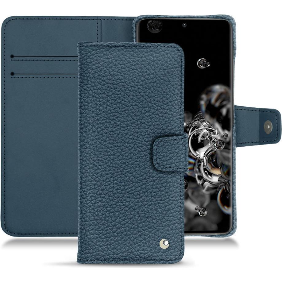 Noreve Lederschutzhülle Wallet (Samsung Galaxy S20 Ultra 5G), Smartphone Hülle, Blau