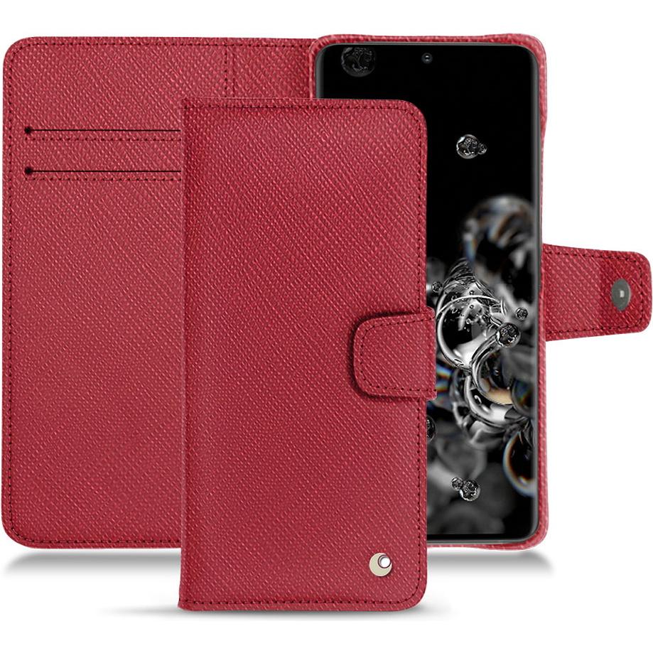 Noreve Lederschutzhülle Wallet (Samsung Galaxy S20 Ultra 5G), Smartphone Hülle, Rot
