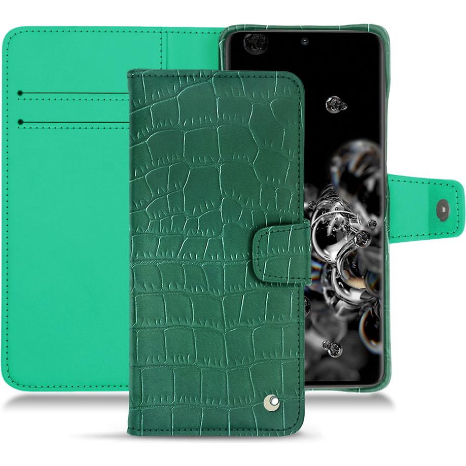 Noreve Lederschutzhülle Wallet (Samsung Galaxy S20 Ultra 5G), Smartphone Hülle, Grün