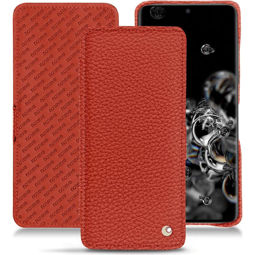 Noreve Lederschutzhülle horizontal (Samsung Galaxy S20 Ultra 5G), Smartphone Hülle, Orange