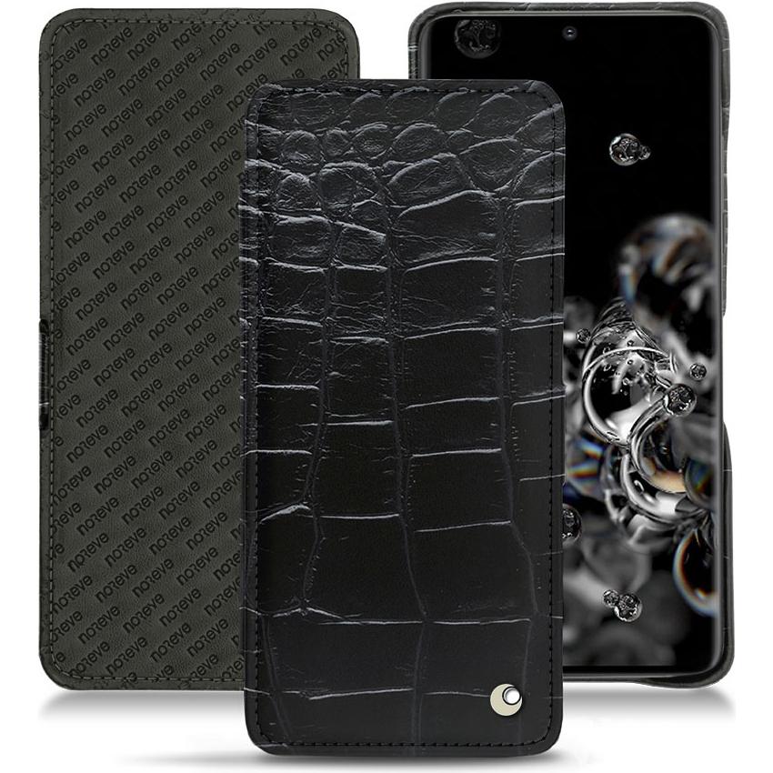 Noreve Lederschutzhülle horizontal (Samsung Galaxy S20 Ultra 5G), Smartphone Hülle, Schwarz