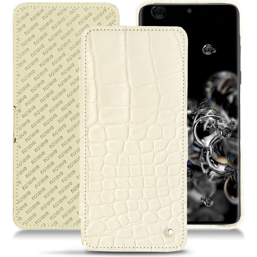 Noreve Lederschutzhülle horizontal (Samsung Galaxy S20 Ultra 5G), Smartphone Hülle, Weiss