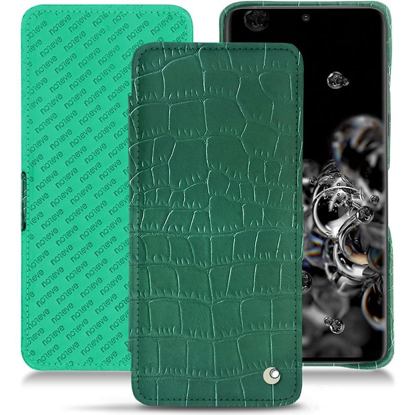 Noreve Lederschutzhülle horizontal (Samsung Galaxy S20 Ultra 5G), Smartphone Hülle, Grün