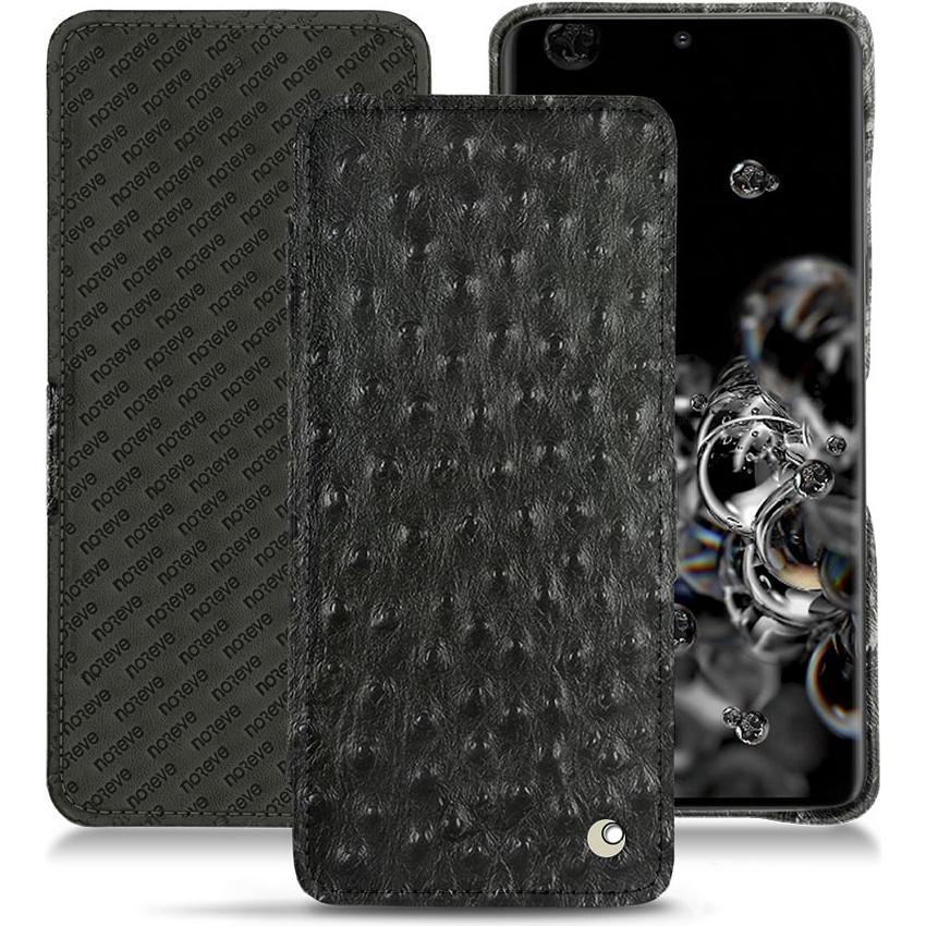 Noreve Lederschutzhülle horizontal (Samsung Galaxy S20 Ultra 5G), Smartphone Hülle, Schwarz