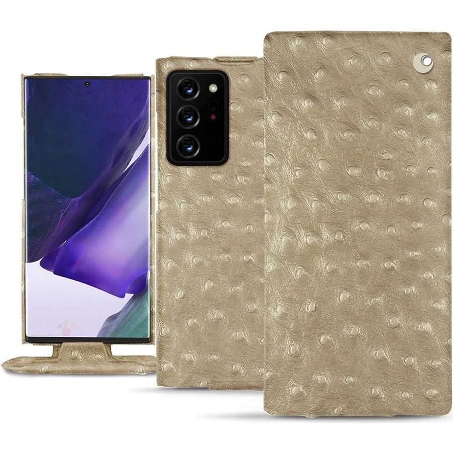 Noreve Lederschutzhülle vertikal (Samsung Galaxy Note 20 Ultra), Smartphone Hülle, Beige