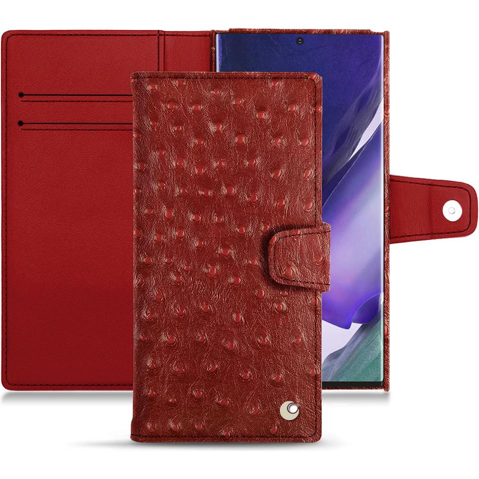Noreve Lederschutzhülle Wallet (Samsung Galaxy Note 20 Ultra), Smartphone Hülle, Rot