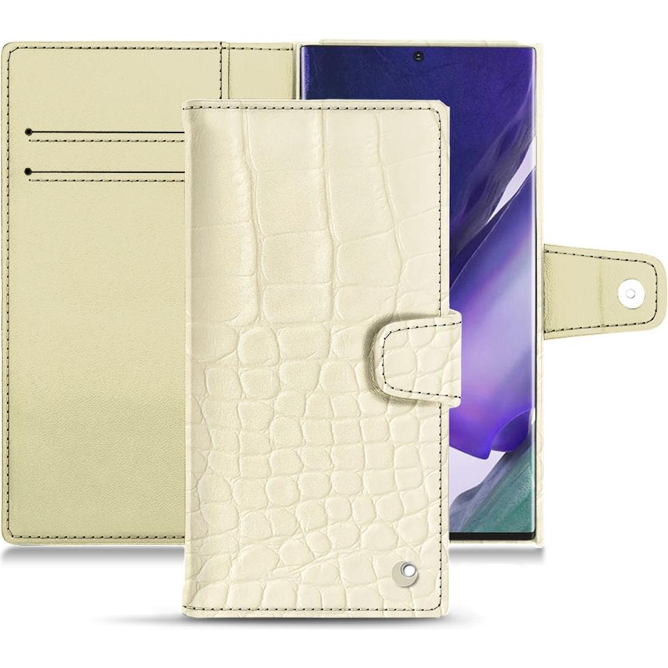 Noreve Lederschutzhülle Wallet (Samsung Galaxy Note 20 Ultra), Smartphone Hülle, Weiss