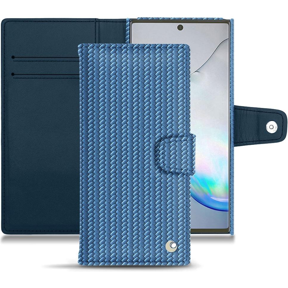 Noreve Lederschutzhülle Wallet (Samsung Galaxy Note 10+), Smartphone Hülle, Blau