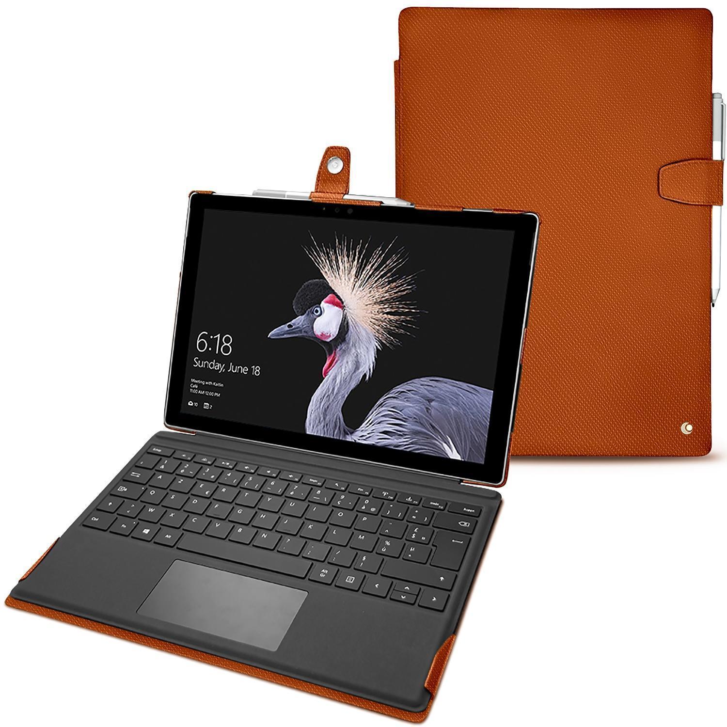 Noreve Lederschutzhülle (Surface Pro (2017)), Tablet Hülle, Orange