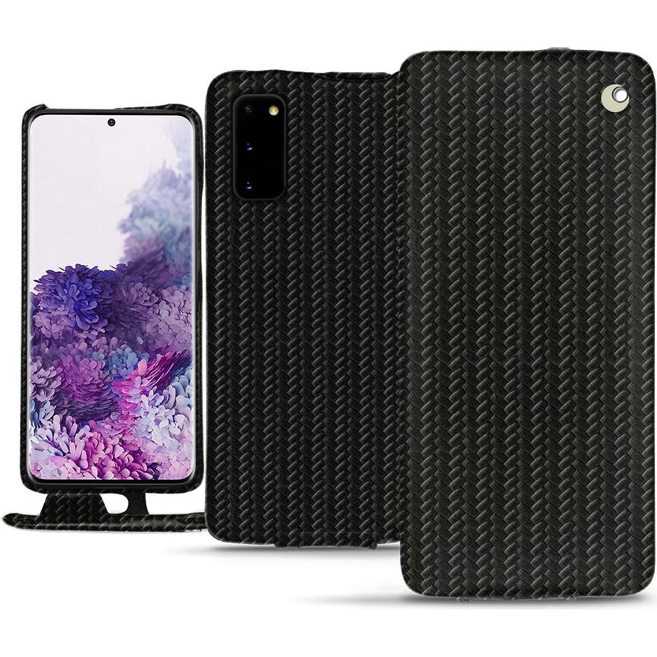 Noreve Lederschutzhülle vertikal (Samsung Galaxy S20), Smartphone Hülle, Schwarz