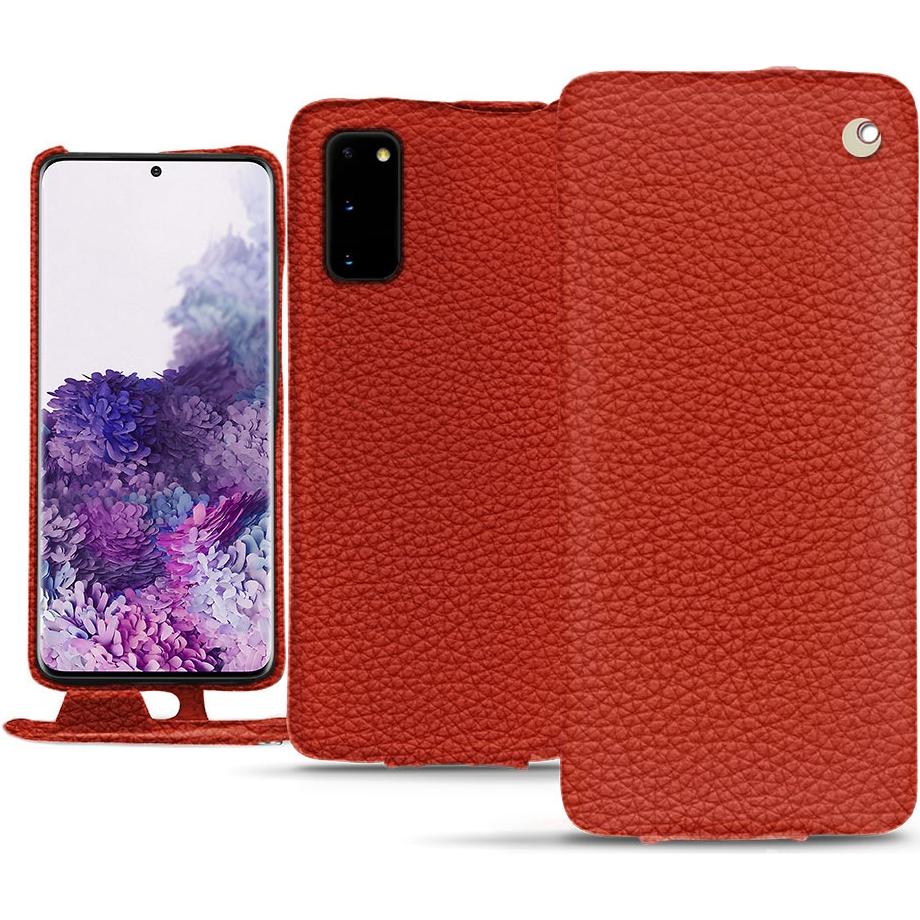 Noreve Lederschutzhülle vertikal (Samsung Galaxy S20), Smartphone Hülle, Orange