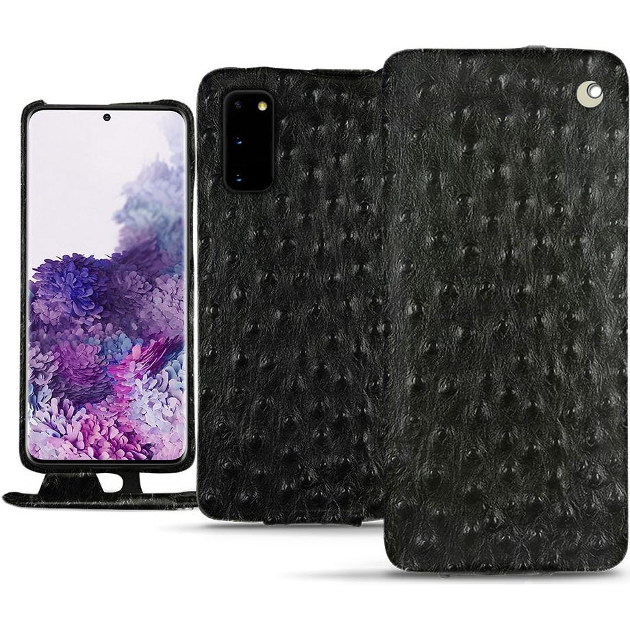 Noreve Lederschutzhülle vertikal (Samsung Galaxy S20), Smartphone Hülle, Schwarz