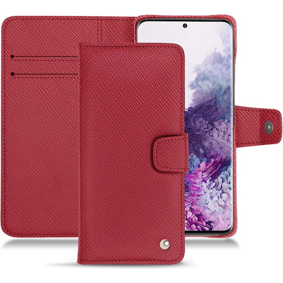 Noreve Lederschutzhülle Wallet (Samsung Galaxy S20), Smartphone Hülle, Rot