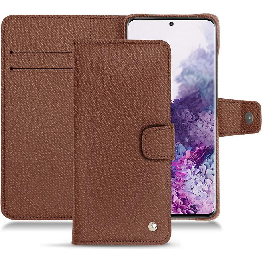 Noreve Lederschutzhülle Wallet (Samsung Galaxy S20), Smartphone Hülle, Braun