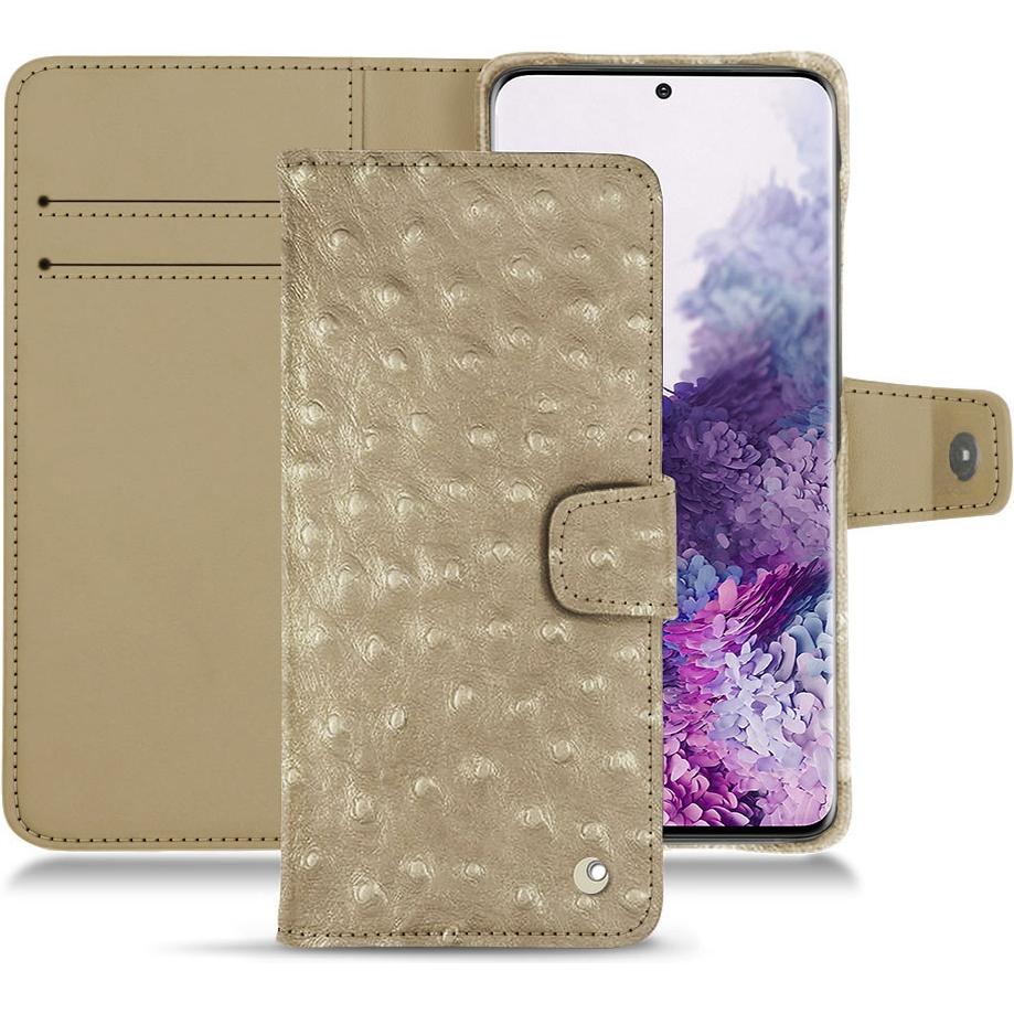 Noreve Lederschutzhülle Wallet (Samsung Galaxy S20+), Smartphone Hülle, Beige