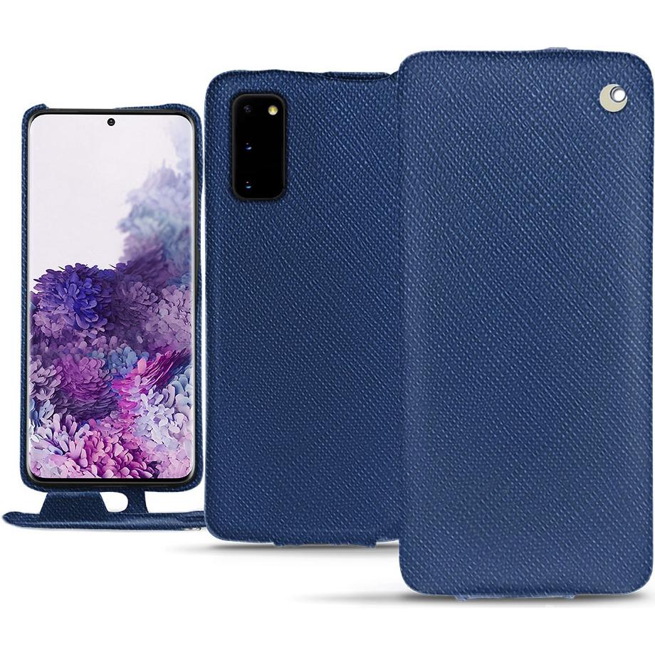 Thumbnail - Noreve Lederschutzhülle vertikal (Samsung Galaxy S20), Smartphone Hülle, Blau