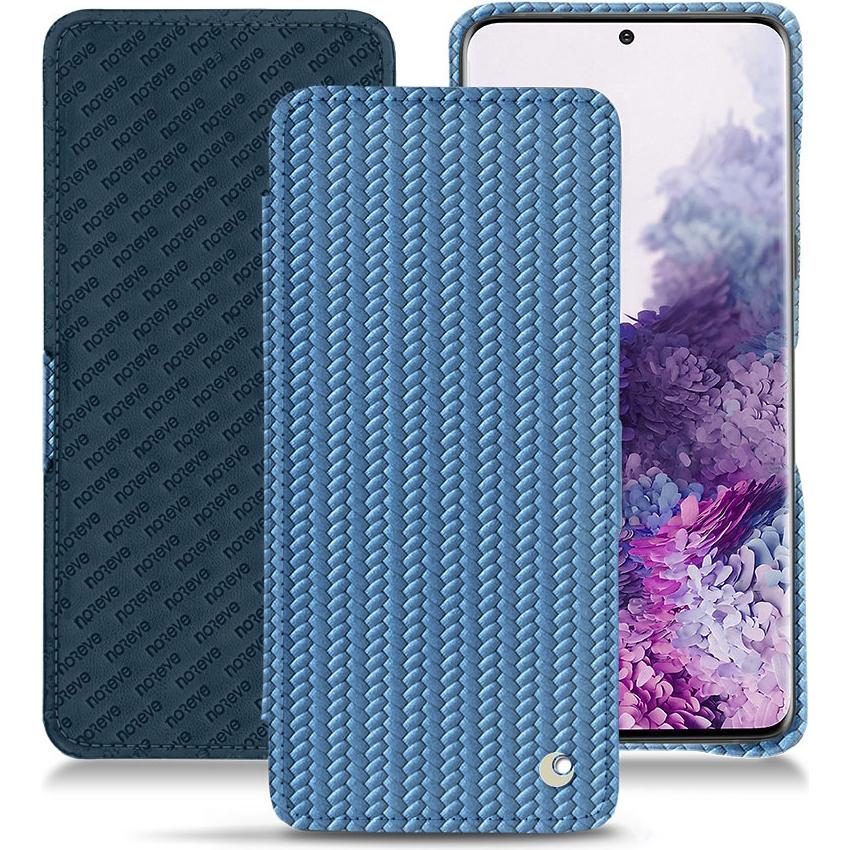 Thumbnail - Noreve Lederschutzhülle horizontal (Samsung Galaxy S20), Smartphone Hülle, Blau