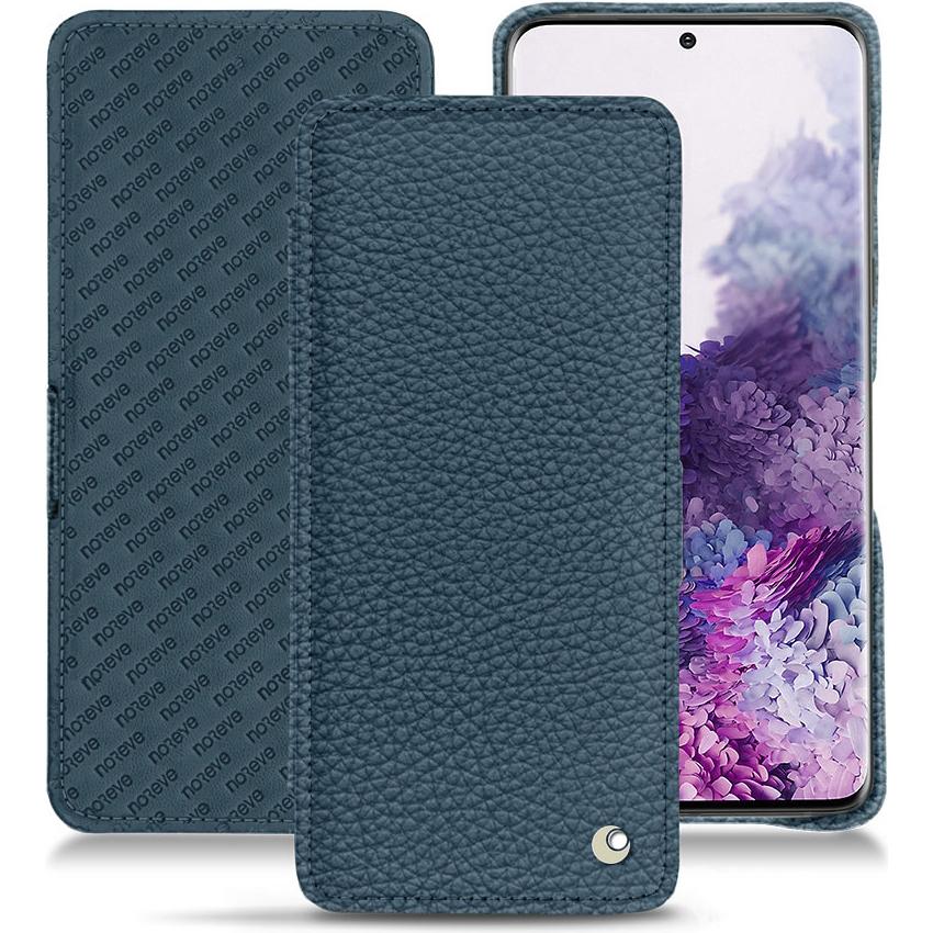 Noreve Lederschutzhülle horizontal (Samsung Galaxy S20), Smartphone Hülle, Blau