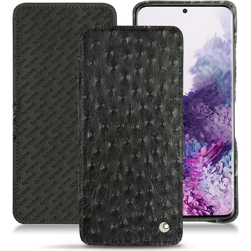 Noreve Lederschutzhülle horizontal (Samsung Galaxy S20), Smartphone Hülle, Schwarz