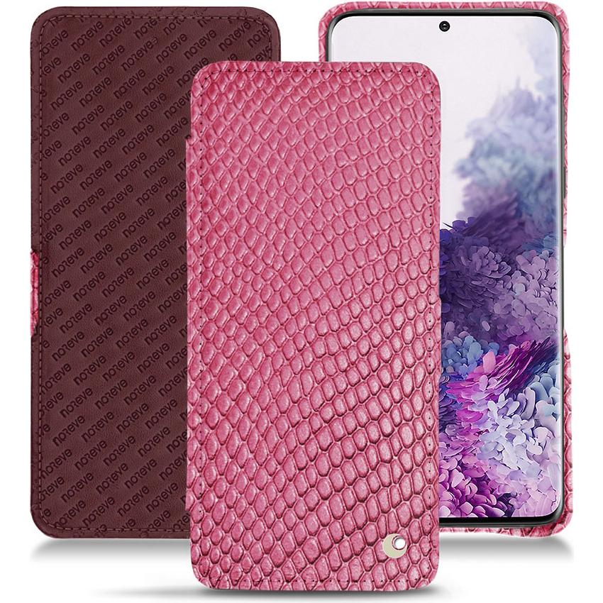 Noreve Lederschutzhülle horizontal (Samsung Galaxy S20), Smartphone Hülle, Rosa