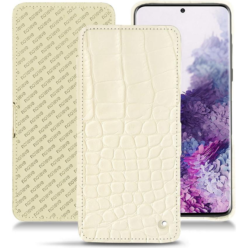 Thumbnail - Noreve Lederschutzhülle horizontal (Samsung Galaxy S20), Smartphone Hülle, Weiss