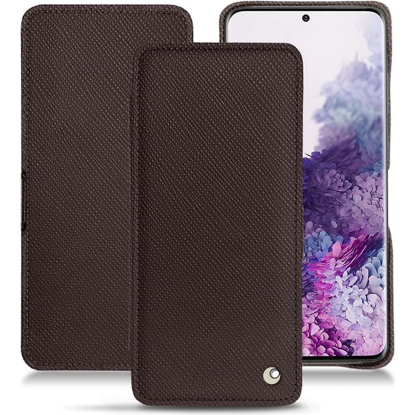 Noreve Lederschutzhülle horizontal (Samsung Galaxy S20), Smartphone Hülle, Braun
