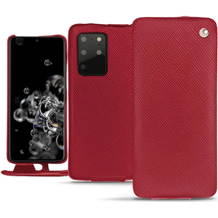 Noreve Lederschutzhülle vertikal (Samsung Galaxy S20+ 5G), Smartphone Hülle, Rot