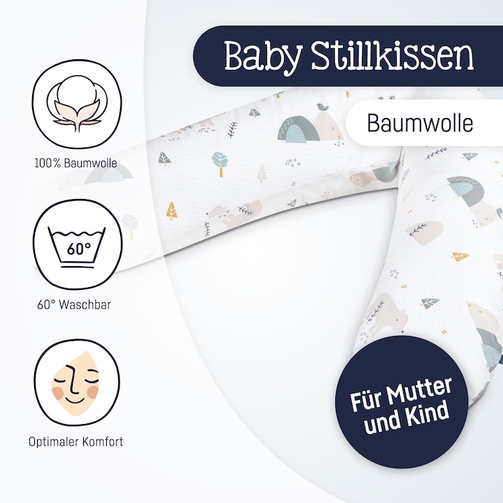 Actual product image Julius Zöllner Nursing pillow 190, Mountain Bear (76 cm)