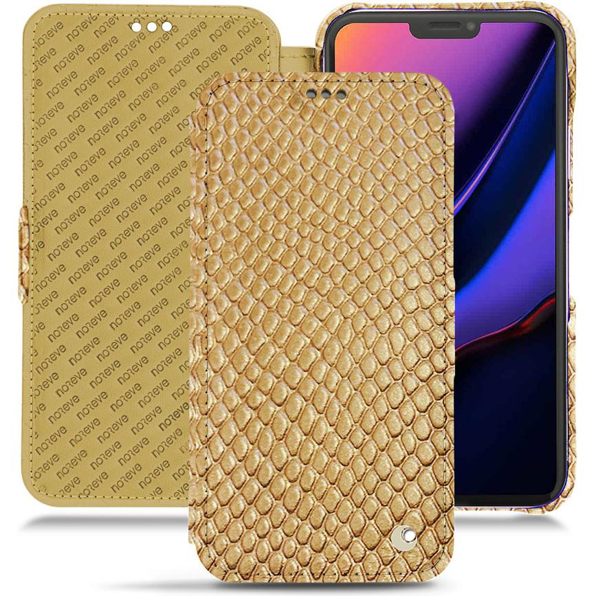 Noreve Lederschutzhülle horizontal (Apple iPhone 11 Pro), Smartphone Hülle, Beige