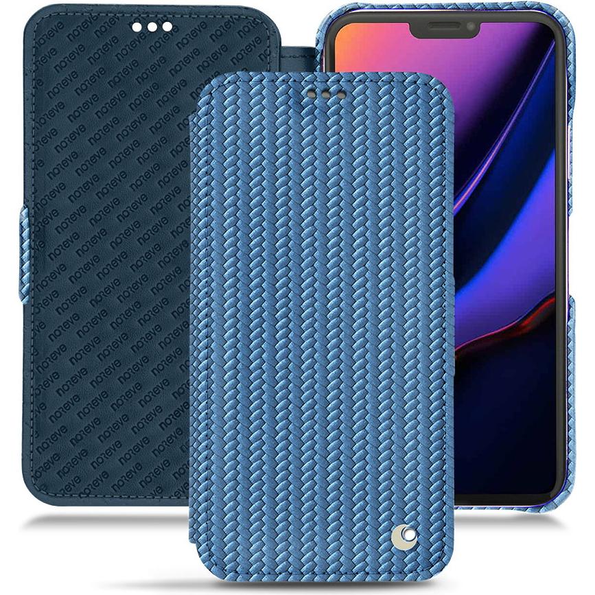 Noreve Lederschutzhülle horizontal (Apple iPhone 11 Pro), Smartphone Hülle, Blau