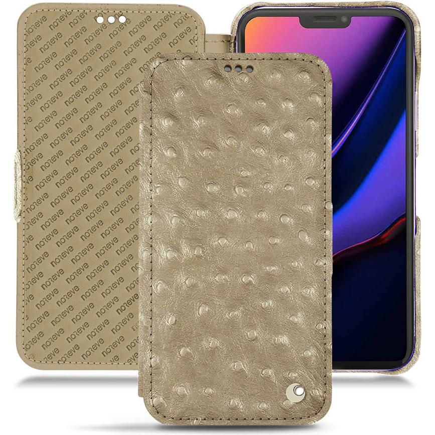 Noreve Lederschutzhülle horizontal (Apple iPhone 11 Pro), Smartphone Hülle, Beige