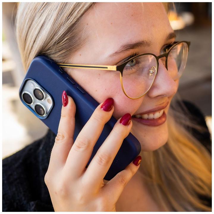 Produktbild Fixed Fixiertes MagLeather | Rückseite | Apfel | iPhone 16 Plus | Leder | Blau (Apple iPhone 16 Plus)