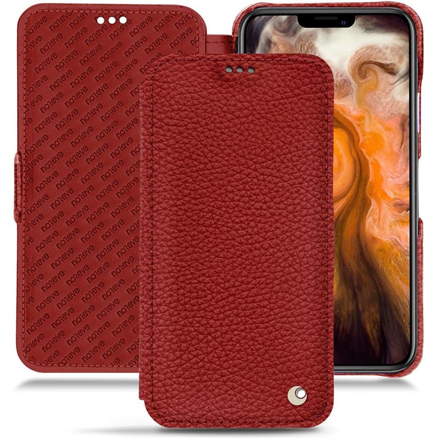 Noreve Lederschutzhülle horizontal (Apple iPhone 11 Pro Max), Smartphone Hülle, Rot
