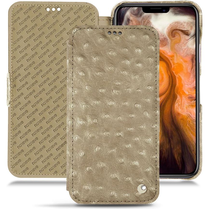 Noreve Lederschutzhülle horizontal (Apple iPhone 11 Pro Max), Smartphone Hülle, Beige