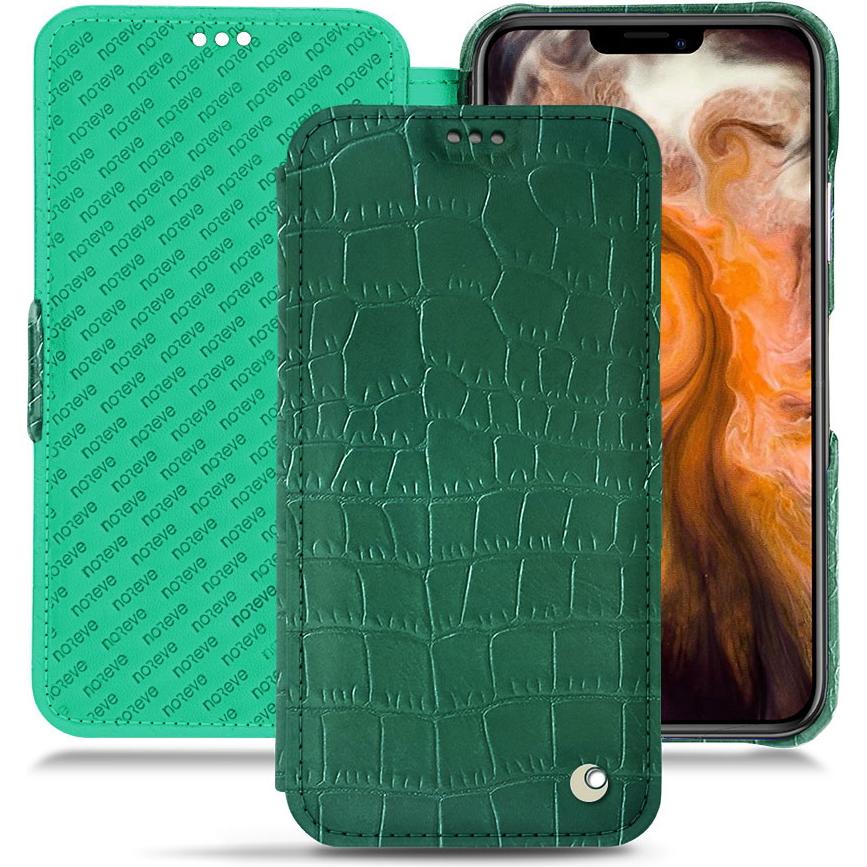 Noreve Lederschutzhülle horizontal (Apple iPhone 11 Pro Max), Smartphone Hülle, Grün