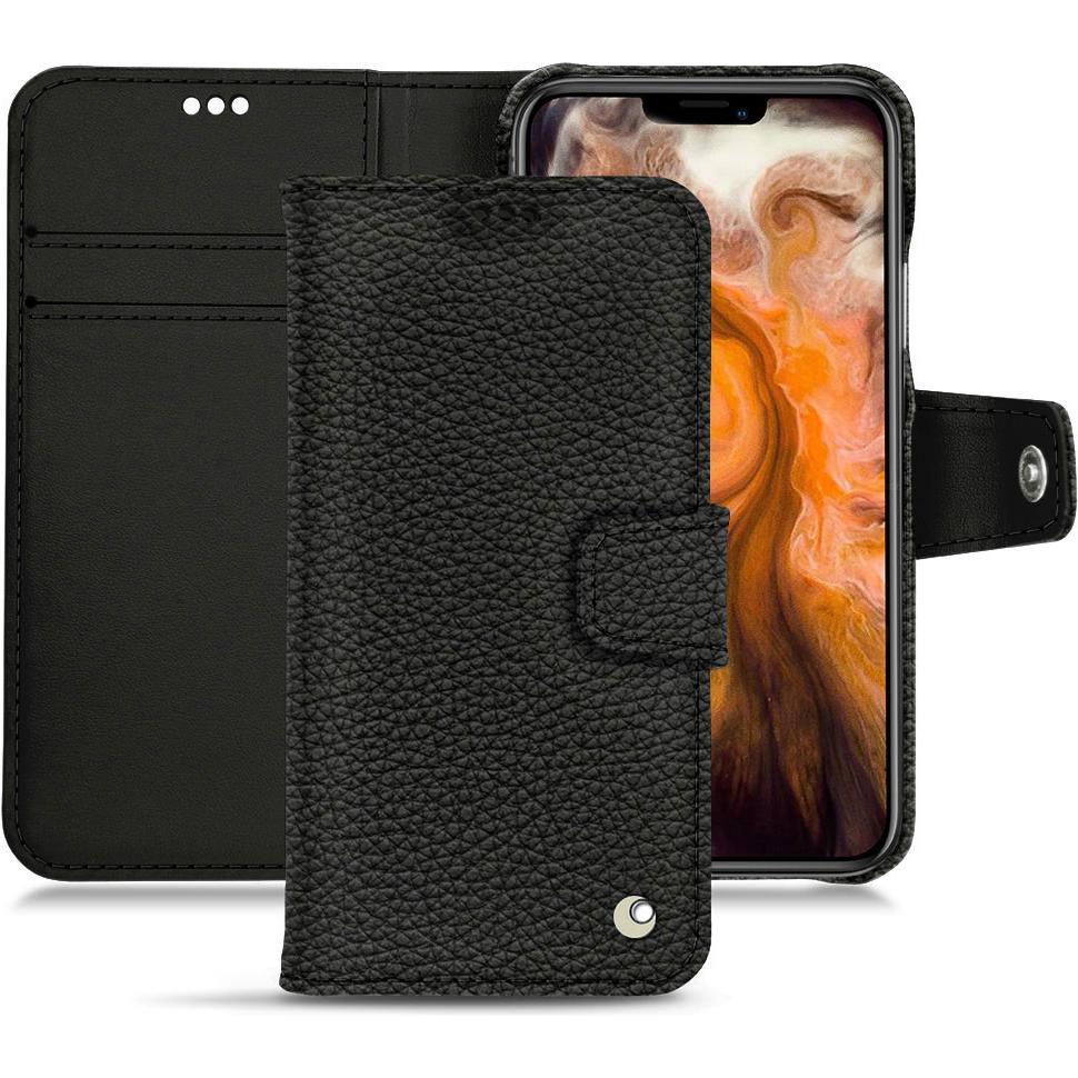 Noreve Lederschutzhülle Wallet (Apple iPhone 11 Pro Max), Smartphone Hülle, Schwarz