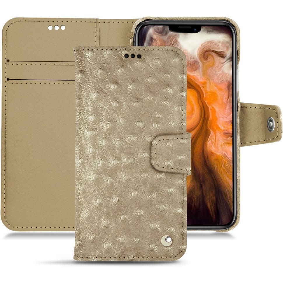 Noreve Lederschutzhülle Wallet (Apple iPhone 11 Pro Max), Smartphone Hülle, Beige