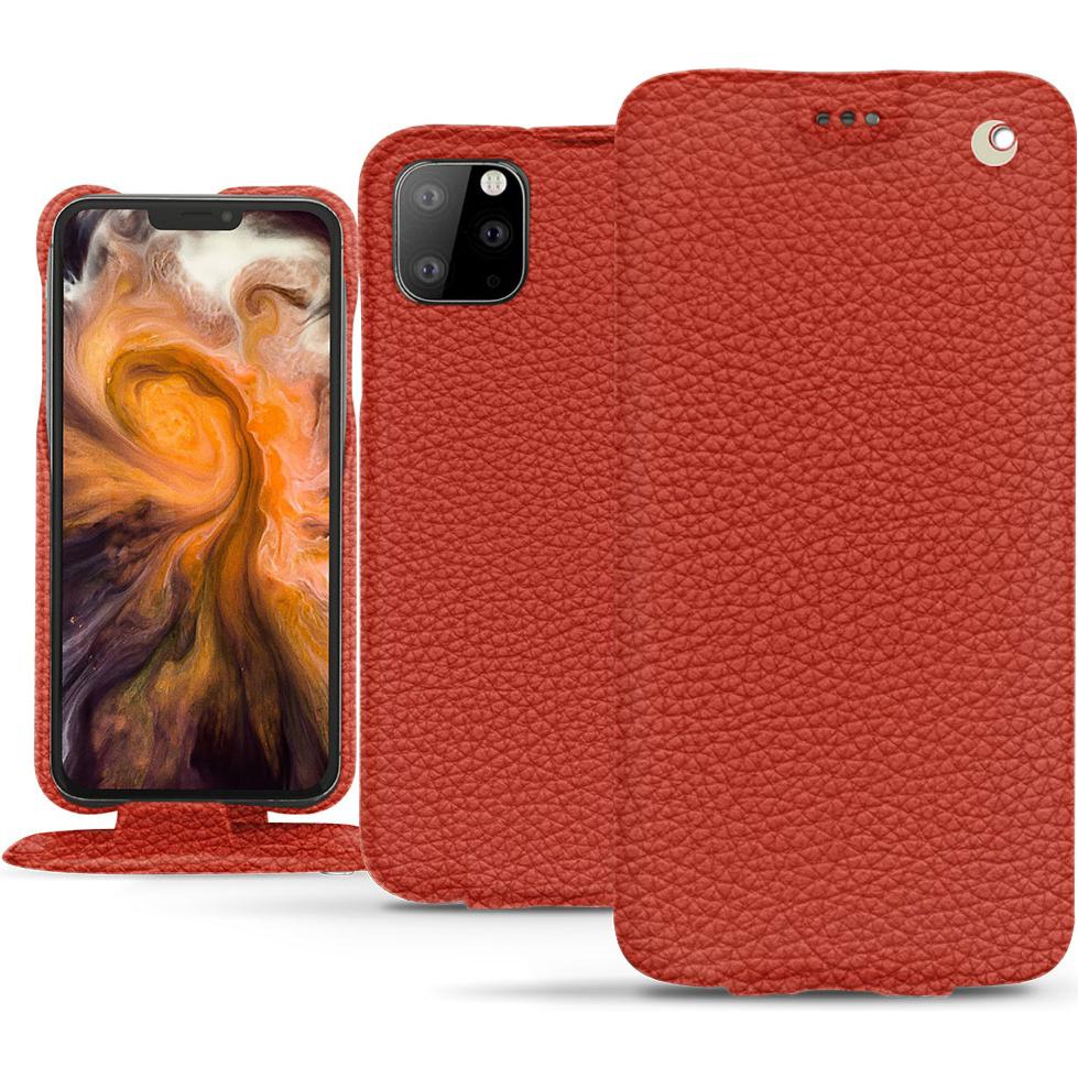 Noreve Lederschutzhülle vertikal (Apple iPhone 11 Pro Max), Smartphone Hülle, Orange