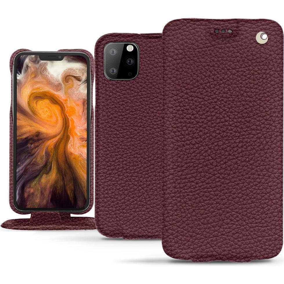 Noreve Lederschutzhülle vertikal (Apple iPhone 11 Pro Max), Smartphone Hülle, Violett